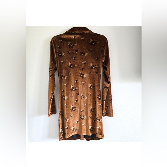 House of Harlow 1960 Velvet Floral Ruched Mini Dress – S - Picture 4 of 6